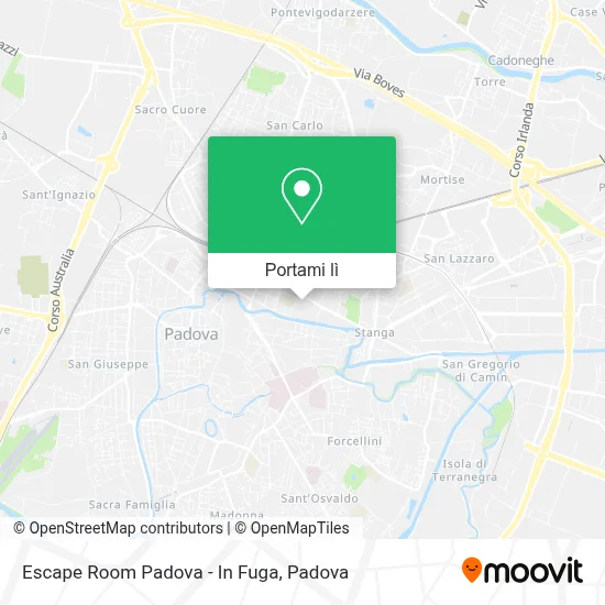 Mappa Escape Room Padova - In Fuga