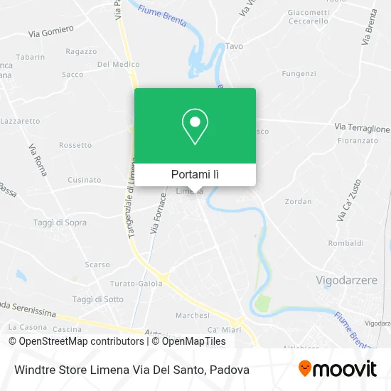 Mappa Windtre Store Limena Via Del Santo