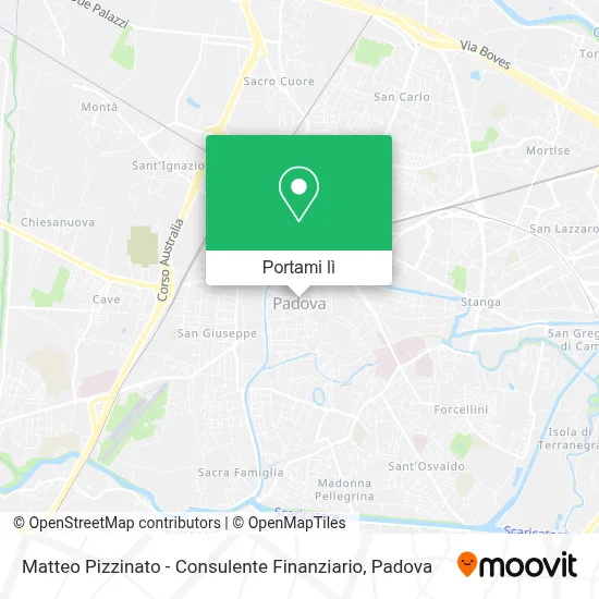 Mappa Matteo Pizzinato - Consulente Finanziario