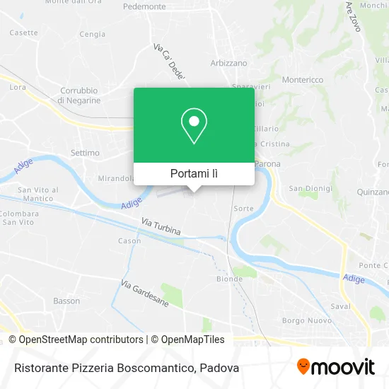 Mappa Ristorante Pizzeria Boscomantico