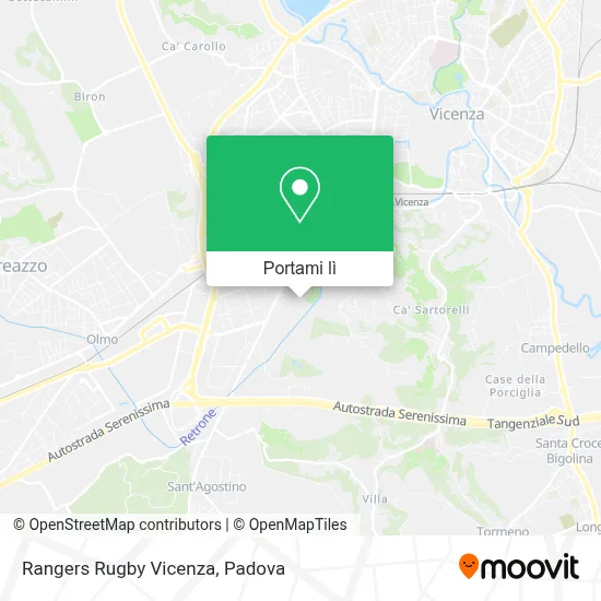 Mappa Rangers Rugby Vicenza