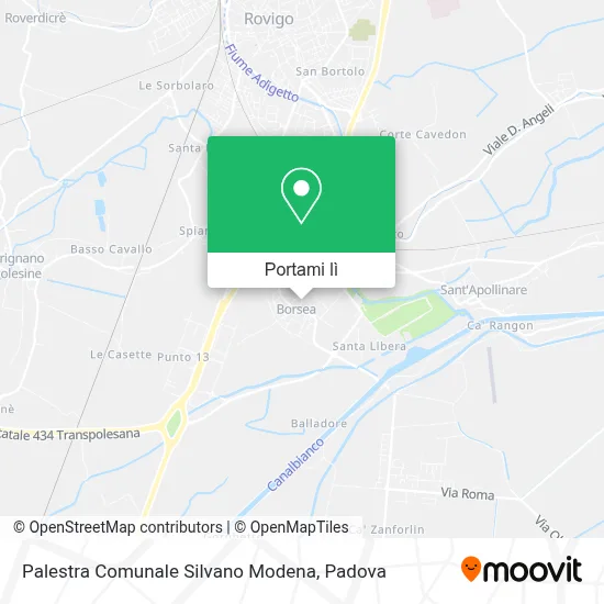 Mappa Palestra Comunale Silvano Modena