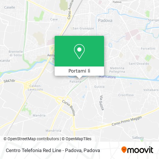 Mappa Centro Telefonia Red Line - Padova