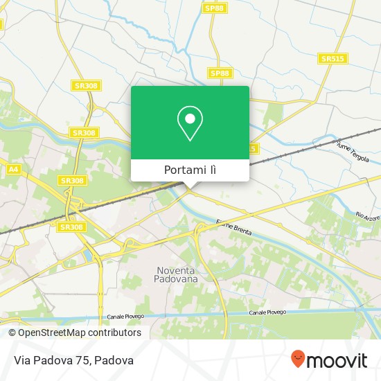 Mappa Via Padova 75