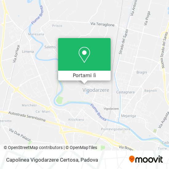 Mappa Capolinea Vigodarzere Certosa