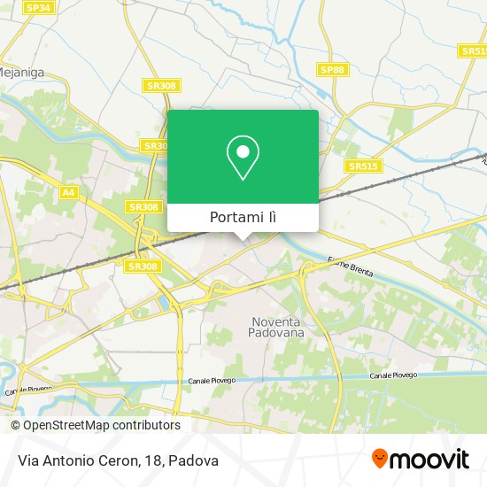 Mappa Via Antonio Ceron, 18
