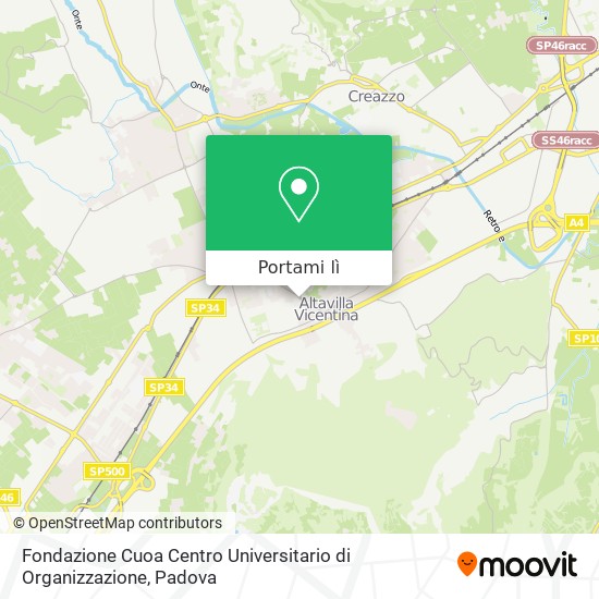 Mappa Fondazione Cuoa Centro Universitario di Organizzazione