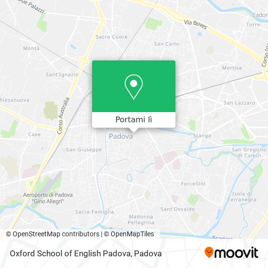 Mappa Oxford School of English Padova