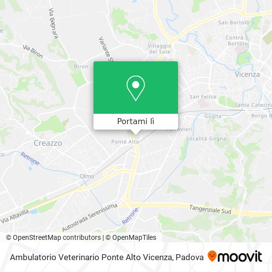 Mappa Ambulatorio Veterinario Ponte Alto Vicenza