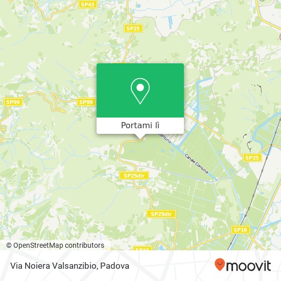 Mappa Via Noiera Valsanzibio