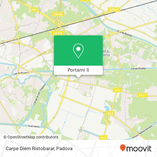 Mappa Carpe Diem Ristobarar, Via Panà, 56 35027 Noventa Padovana