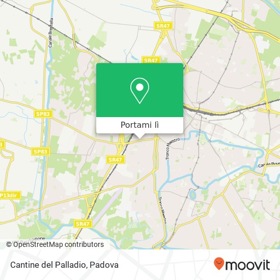 Mappa Cantine del Palladio, Via Vicenza, 24 35138 Padova