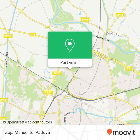 Mappa Zoja Manuelito, Via Po, 1 35135 Padova