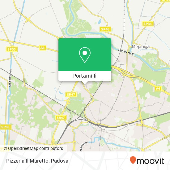 Mappa Pizzeria Il Muretto, Via Livenza 35135 Padova