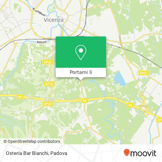 Mappa Osteria Bar Bianchi, Viale Riviera Berica 36100 Vicenza