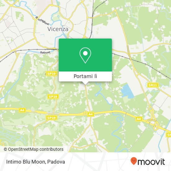 Mappa Intimo Blu Moon, Viale Riviera Berica, 155 36100 Vicenza