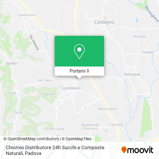 Mappa Chiomio Distributore 24h Succhi e Composte Naturali