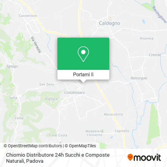 Mappa Chiomio Distributore 24h Succhi e Composte Naturali