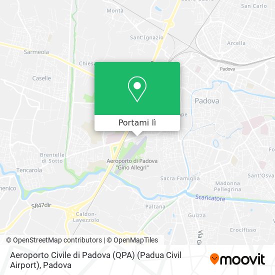 Mappa Aeroporto Civile di Padova (QPA) (Padua Civil Airport)