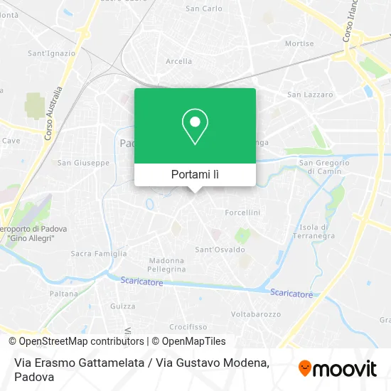 Mappa Via Erasmo Gattamelata / Via Gustavo Modena
