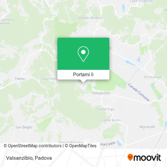 Mappa Valsanzibio