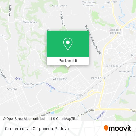 Mappa Cimitero di via Carpaneda