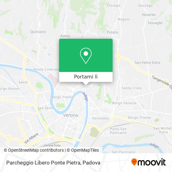 Mappa Parcheggio Libero Ponte Pietra