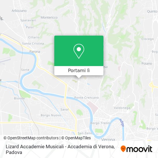 Mappa Lizard Accademie Musicali - Accademia di Verona