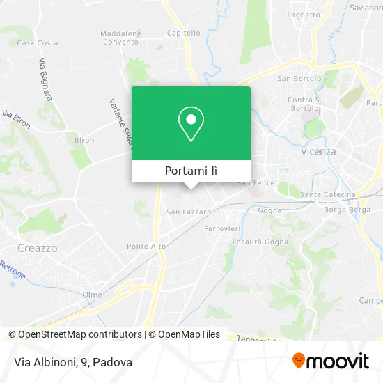Mappa Via Albinoni, 9