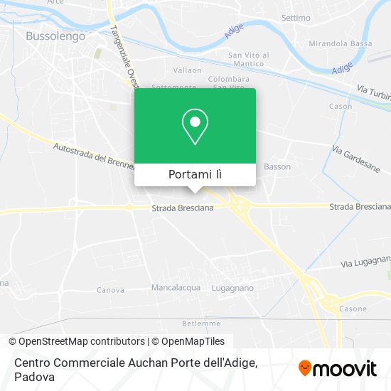 Mappa Centro Commerciale Auchan Porte dell'Adige
