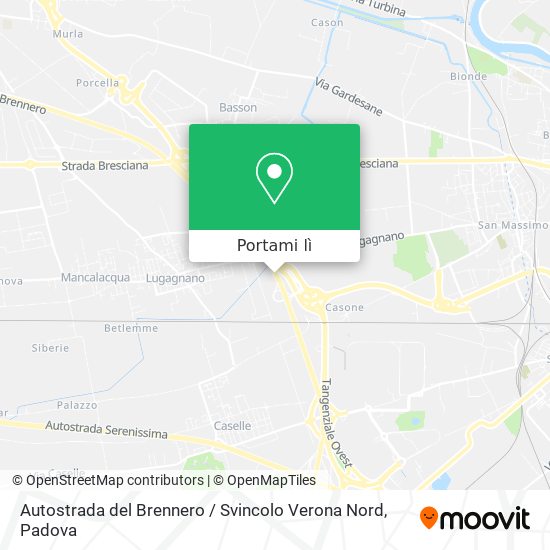 Mappa Autostrada del Brennero / Svincolo Verona Nord