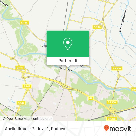 Mappa Anello fluviale Padova 1