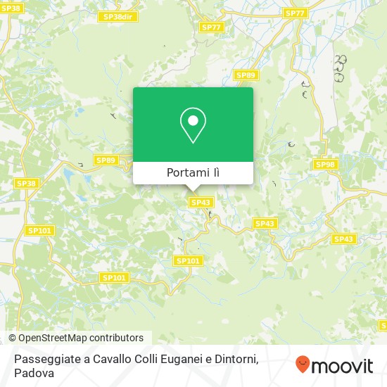 Mappa Passeggiate a Cavallo Colli Euganei e Dintorni