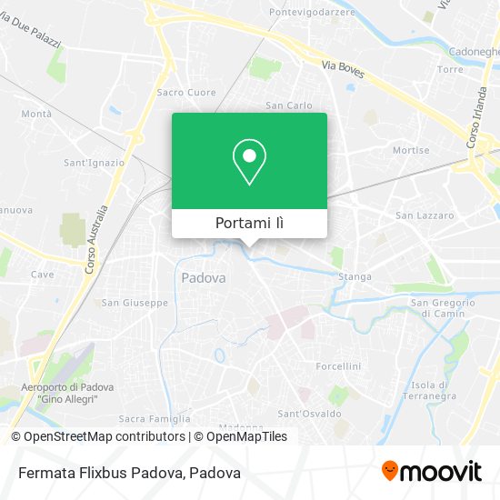 Mappa Fermata Flixbus Padova