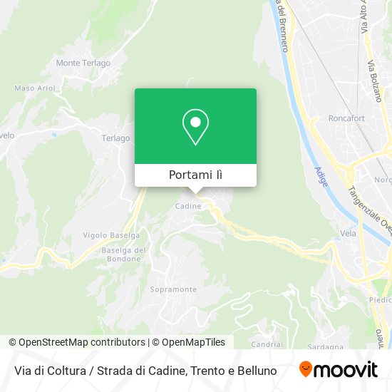 Mappa Via di Coltura / Strada di Cadine