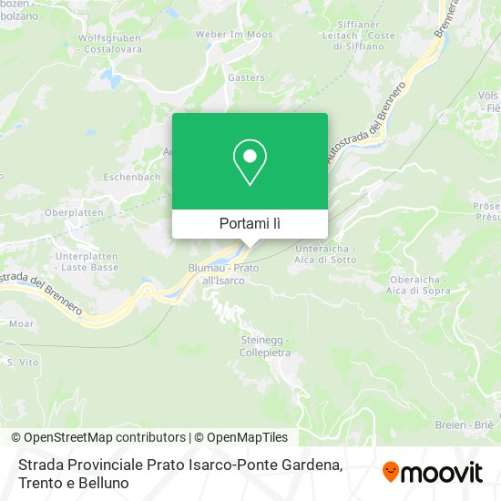 Mappa Strada Provinciale Prato Isarco-Ponte Gardena