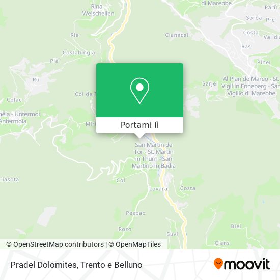 Mappa Pradel Dolomites