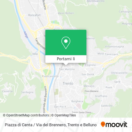 Mappa Piazza di Centa / Via del Brennero