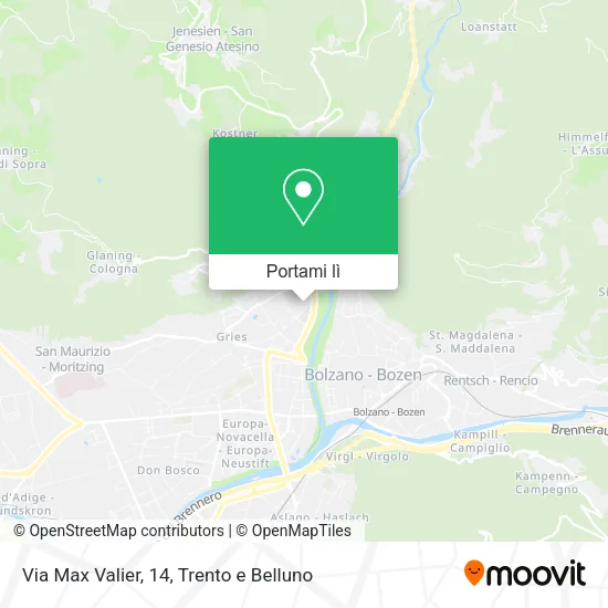Mappa Via Max Valier, 14