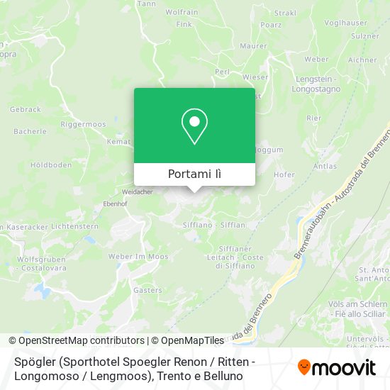 Mappa Spögler (Sporthotel Spoegler Renon / Ritten - Longomoso / Lengmoos)