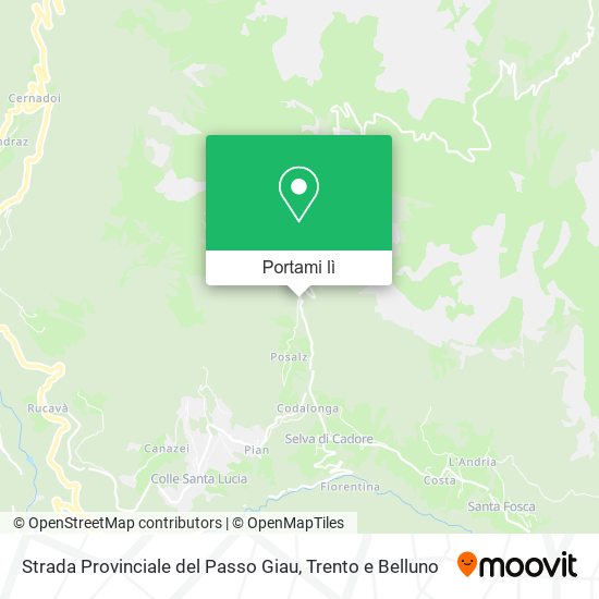 Mappa Strada Provinciale del Passo Giau