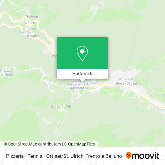 Mappa Pizzeria - Tennis - Ortisei / St. Ulrich