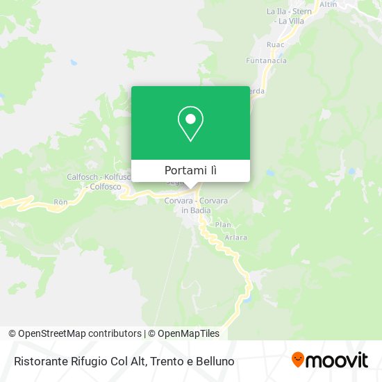 Mappa Ristorante Rifugio Col Alt