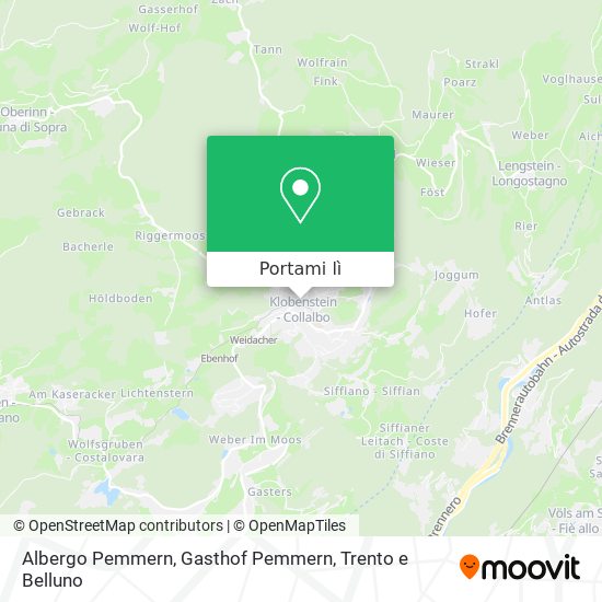 Mappa Albergo Pemmern, Gasthof Pemmern