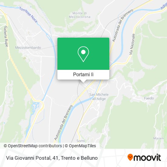 Mappa Via Giovanni Postal, 41