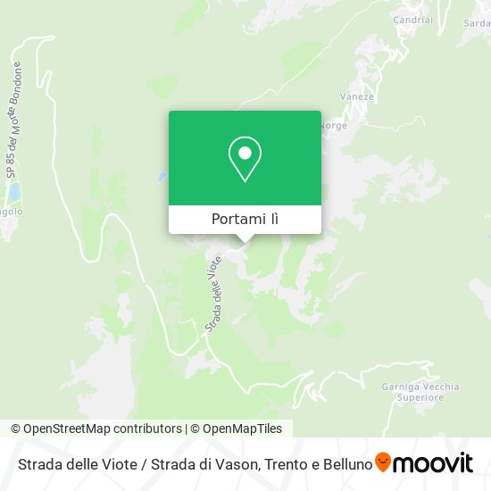 Mappa Strada delle Viote / Strada di Vason