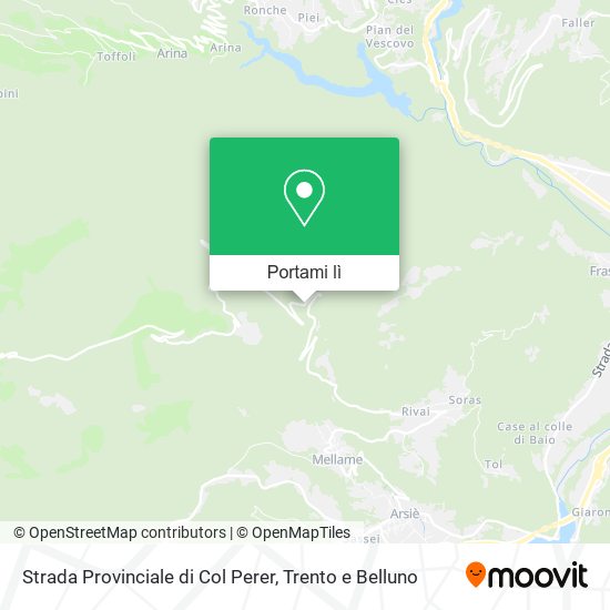 Mappa Strada Provinciale di Col Perer