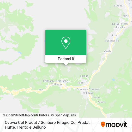 Mappa Ovovia Col Pradat / Sentiero Rifugio Col Pradat Hütte