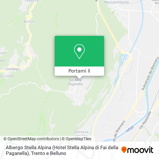Mappa Albergo Stella Alpina (Hotel Stella Alpina di Fai della Paganella)