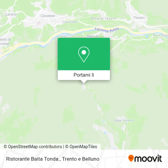 Mappa Ristorante Baita Tonda.